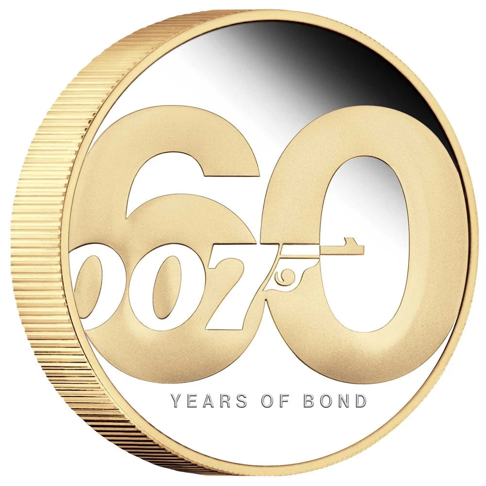 60 Years of Bond 2022 2oz Silver Proof Gilded Coin