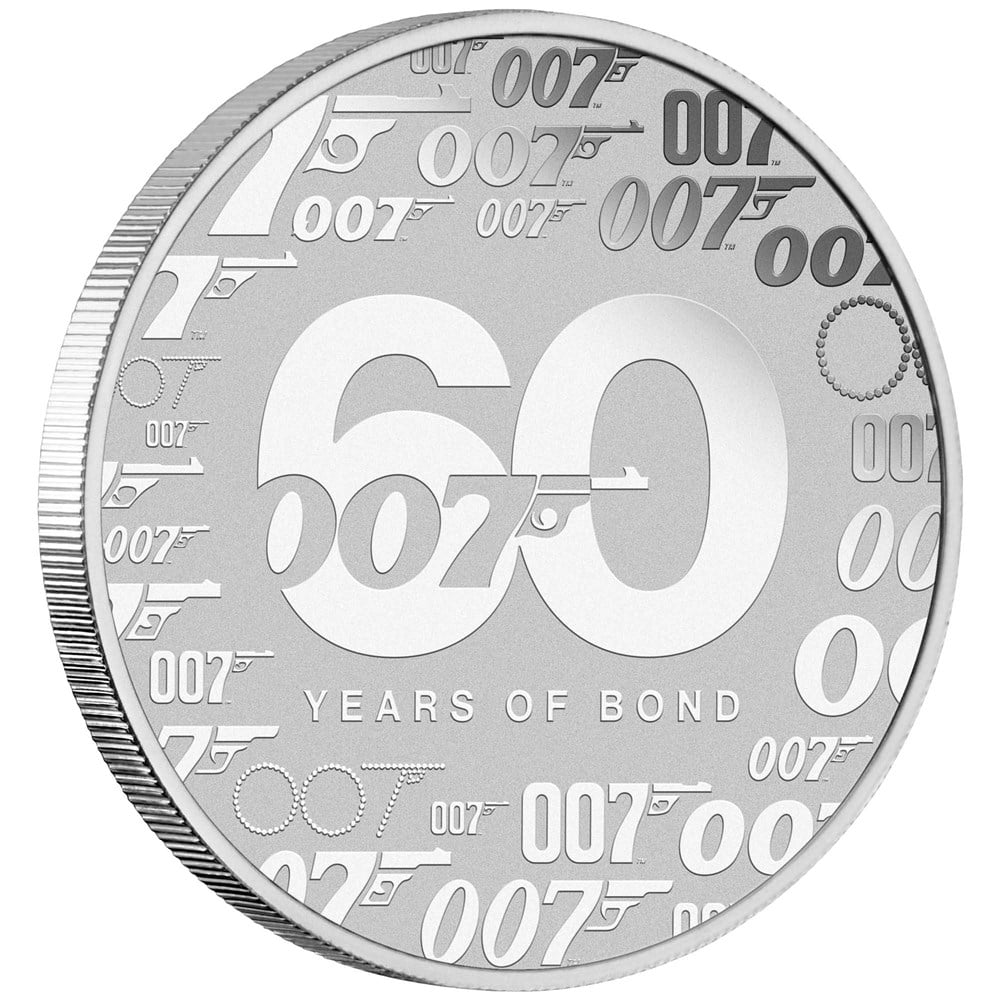 James Bond 60th Anniversary - 2022 1oz Brilliant Unc Silver Coin on Card