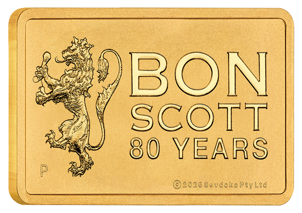 2026 1g Bon Scott 80th Anniversary Gold Minted Bar