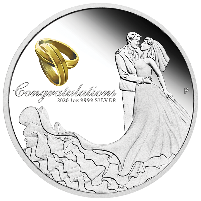 2026 1oz Wedding Silver Proof Coloured Coin