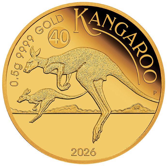 2026 0.5g Australian Kangaroo Mini Roo Gold Proof Coin in Card