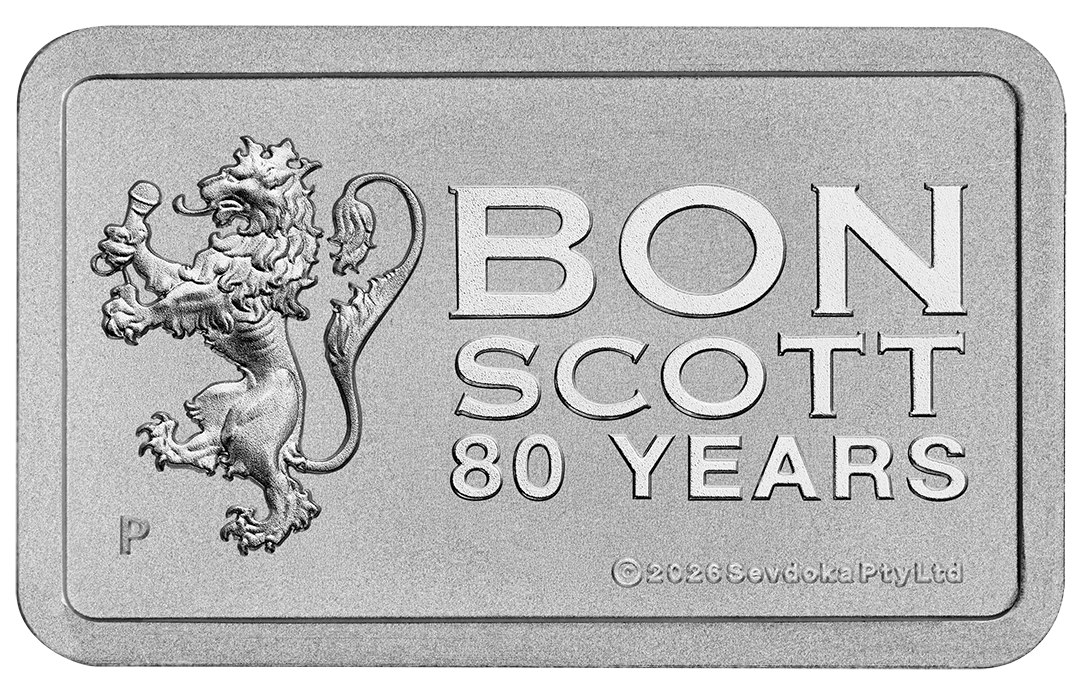 2026 10g Bon Scott 80th Anniversary Silver Minted Bar