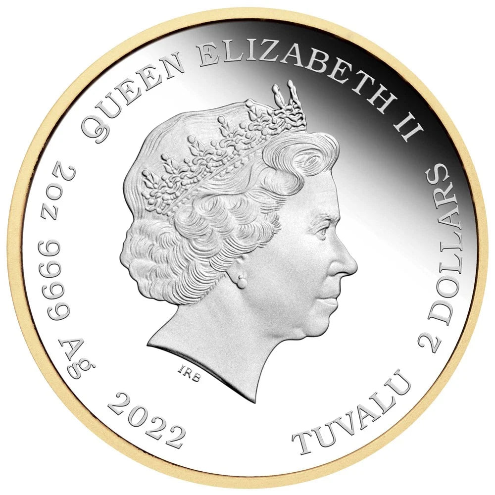 60 Years of Bond 2022 2oz Silver Proof Gilded Coin