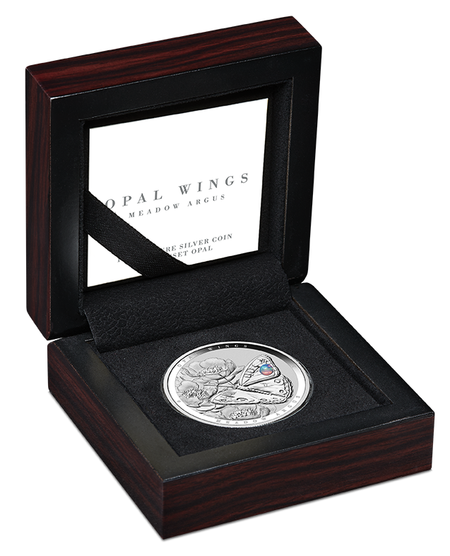 2026 1oz Australian Opal Wings Meadow Argus Opal Insert Silver Proof Coin