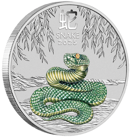 Melbourne Money Expo 2025 - 2025 Year of the Snake 1oz Silver Coloured Coin in Card