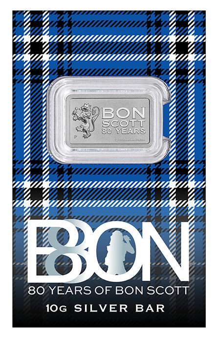 2026 10g Bon Scott 80th Anniversary Silver Minted Bar