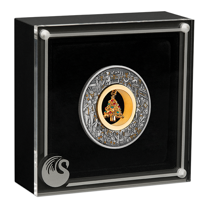 Santa's Workshop 2025 2oz Silver Antiqued Coloured Coin