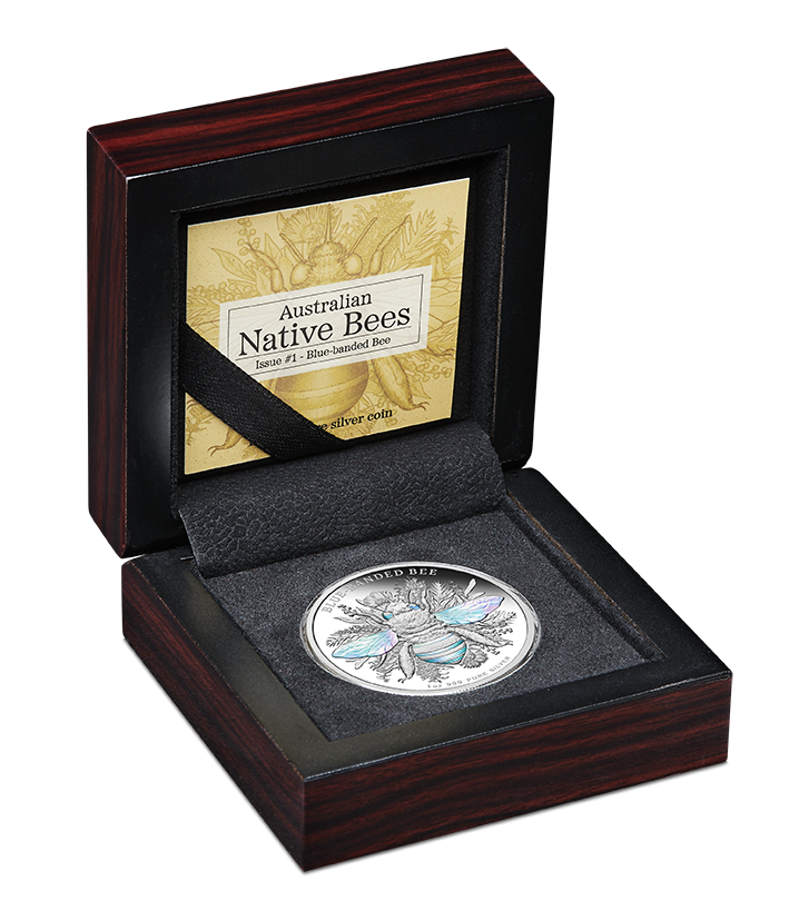 2025 1oz Australian Native Bees - Blue-banded Bee Silver Proof Hologram Coin
