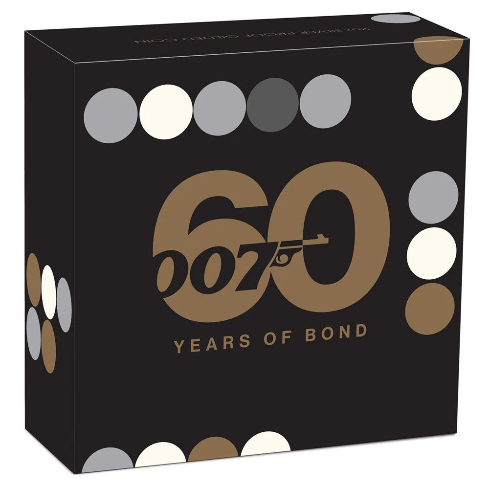 60 Years of Bond 2022 2oz Silver Proof Gilded Coin