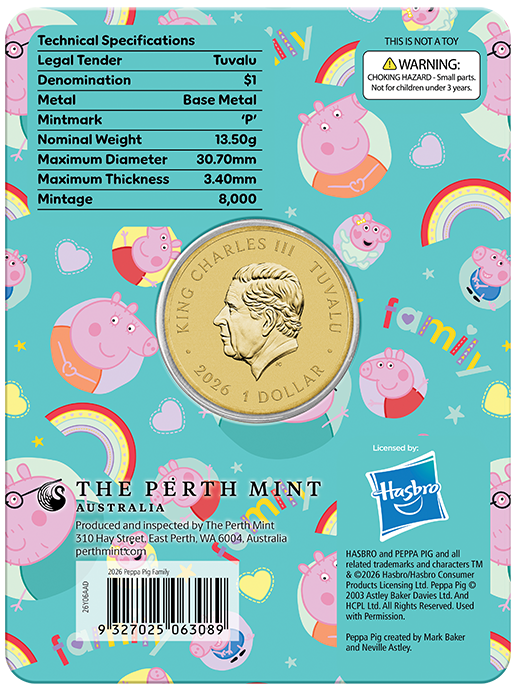 2026 $1 Peppa Pig Family Coin Card