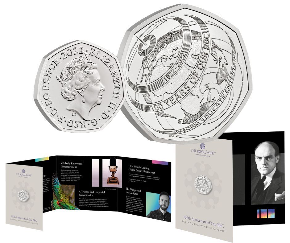 100th Anniversary of Our BBC 2022 50p Brilliant UNC