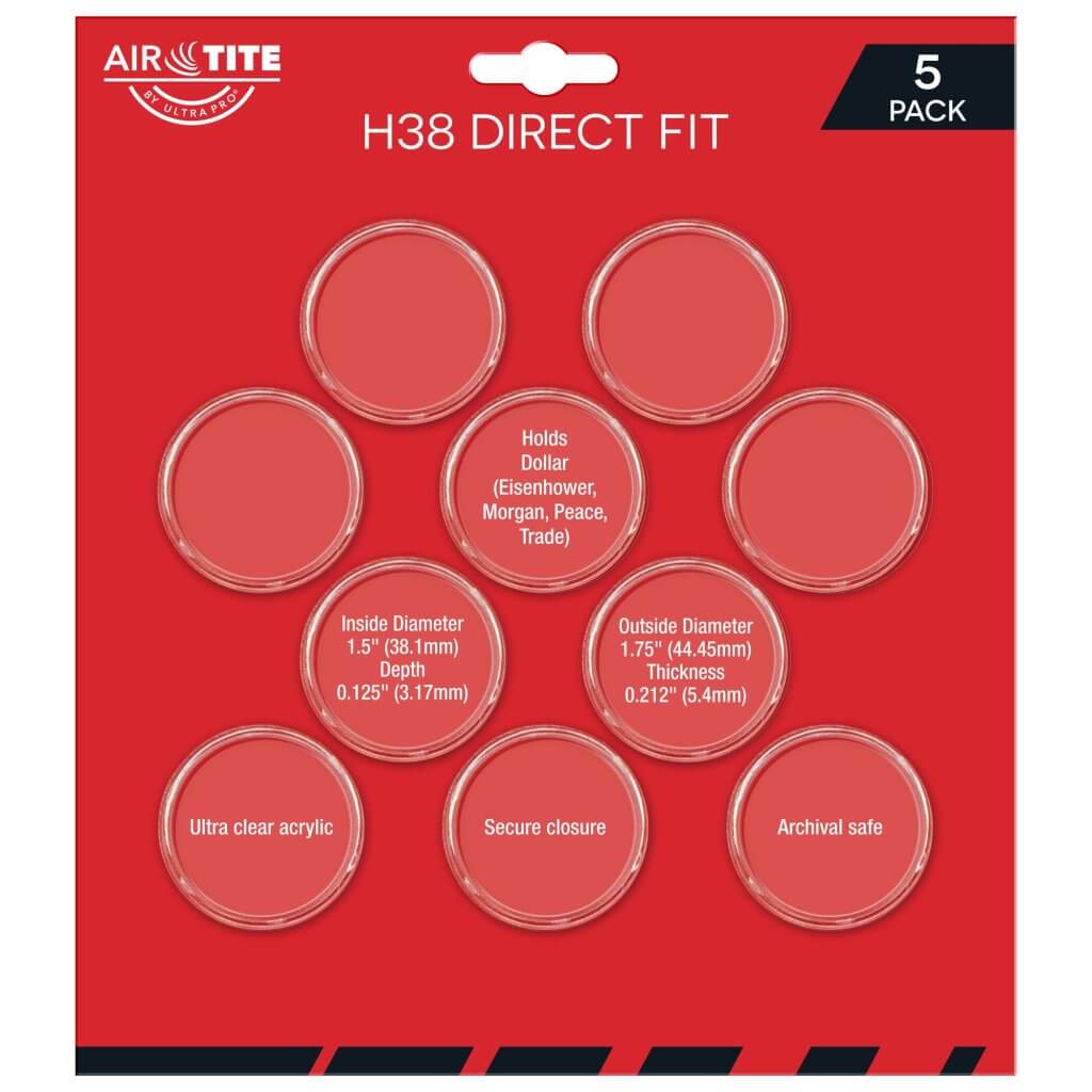 H38 Direct Fit Coin Capsules 5pk (Air-Tite)