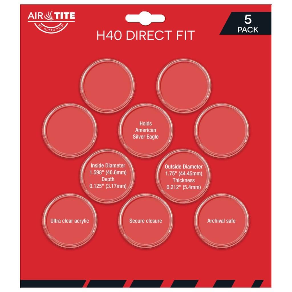 H40 Direct Fit Coin Capsules 5pk (Air-Tite)