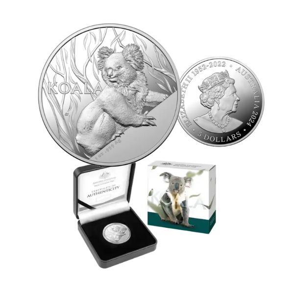 2024 1oz Koala Fine Silver High Relief Coin