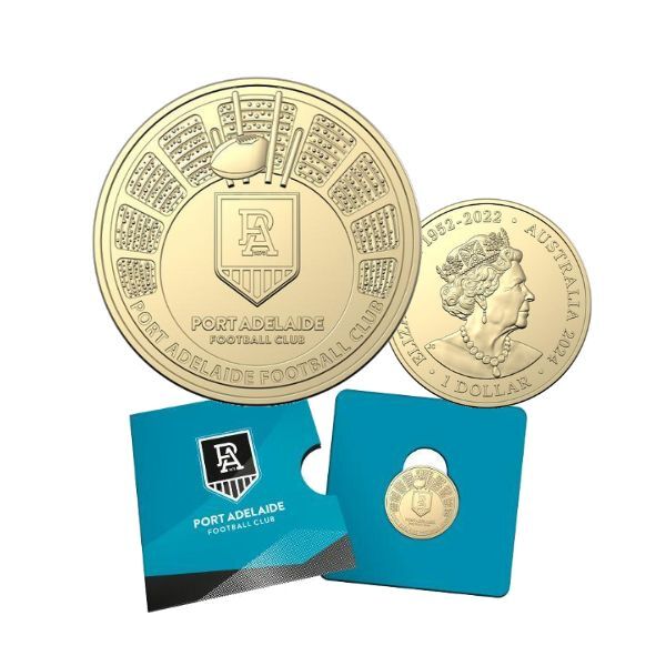 2024 Port Adelaide Football Club AFL $1 Uncirculated Coin in Card