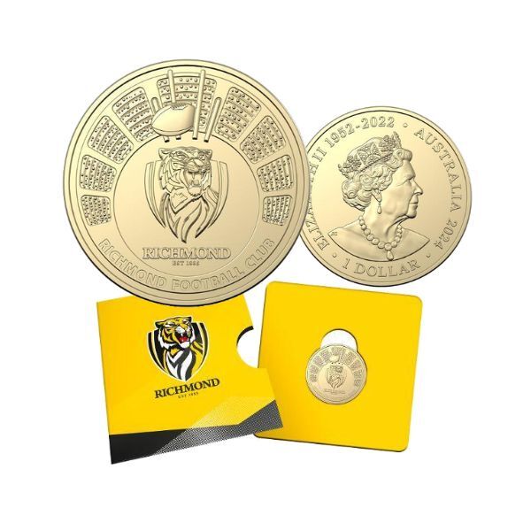 2024 Richmond Football Club AFL $1 Uncirculated Coin in Card