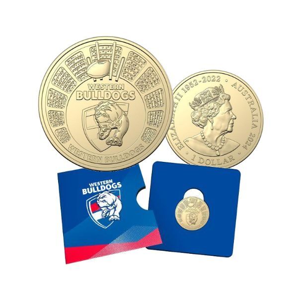 2024 Western Bulldogs Football Club AFL $1 Uncirculated Coin in Card