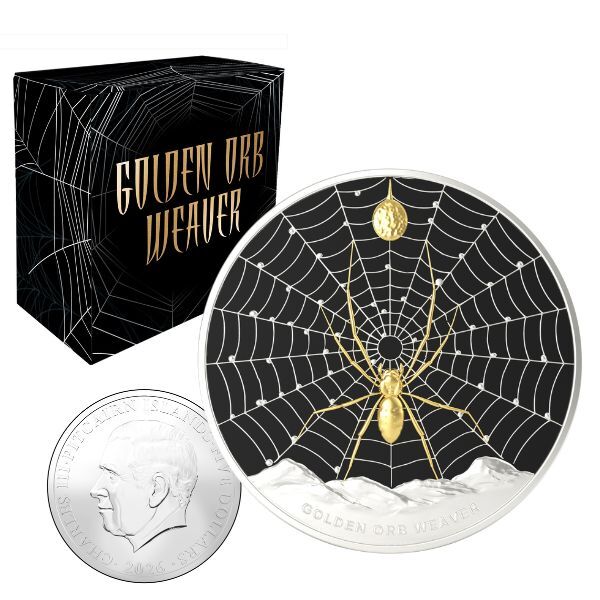 2026 1oz Golden Orb Weaver Silver Coloured Proof Coin