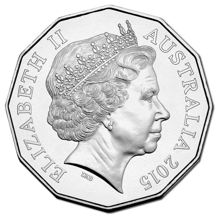 2015 50c 50th Anniversary of Royal Australian Mint Coloured Uncirculated Coin Card