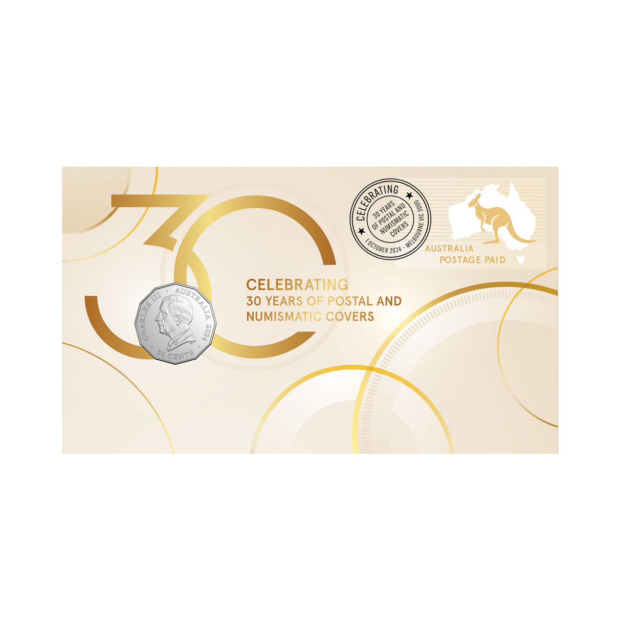 30 Years of Postal Numismatic Covers 2024 50c PNC (RAM)