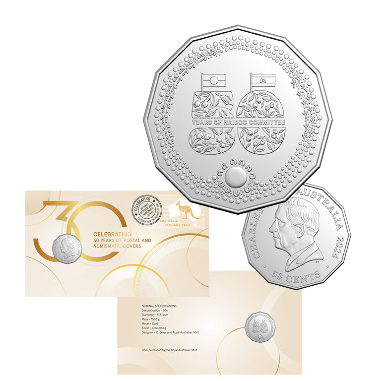30 Years of Postal Numismatic Covers 2024 50c PNC (RAM)