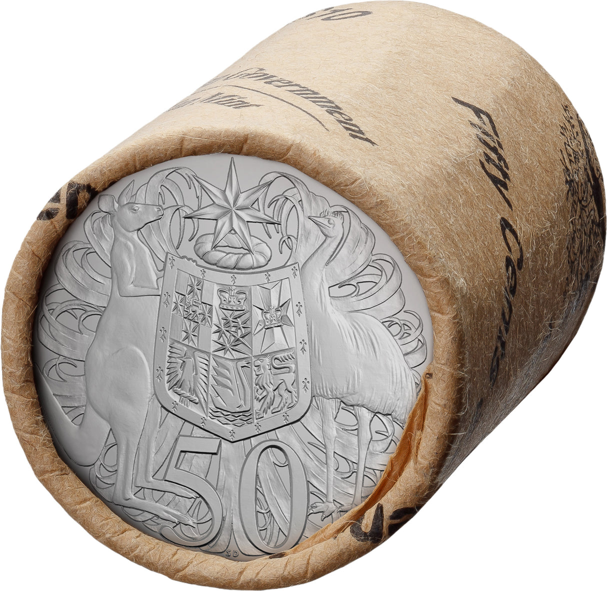 HM King Charles III 2025 50c Non-Premium Coin Roll (With Coin Tube)