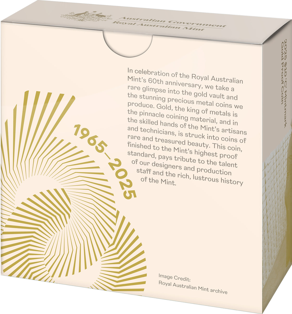 60 Years of the Royal Australian Mint - 2025 $10 'C' Mintmark Gold Proof Coin