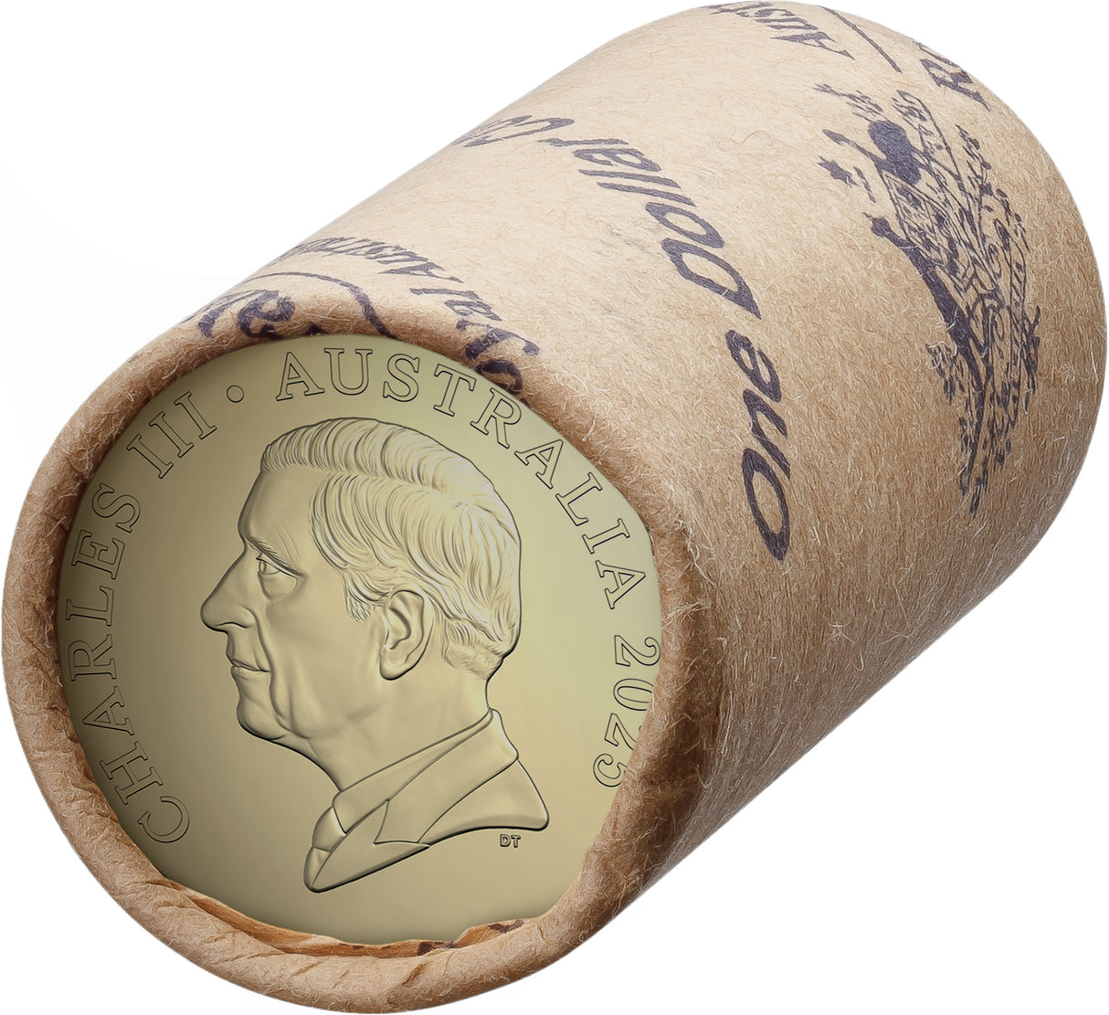 HM King Charles III 2025 $1 Non-Premium Coin Roll (With Coin Tube)