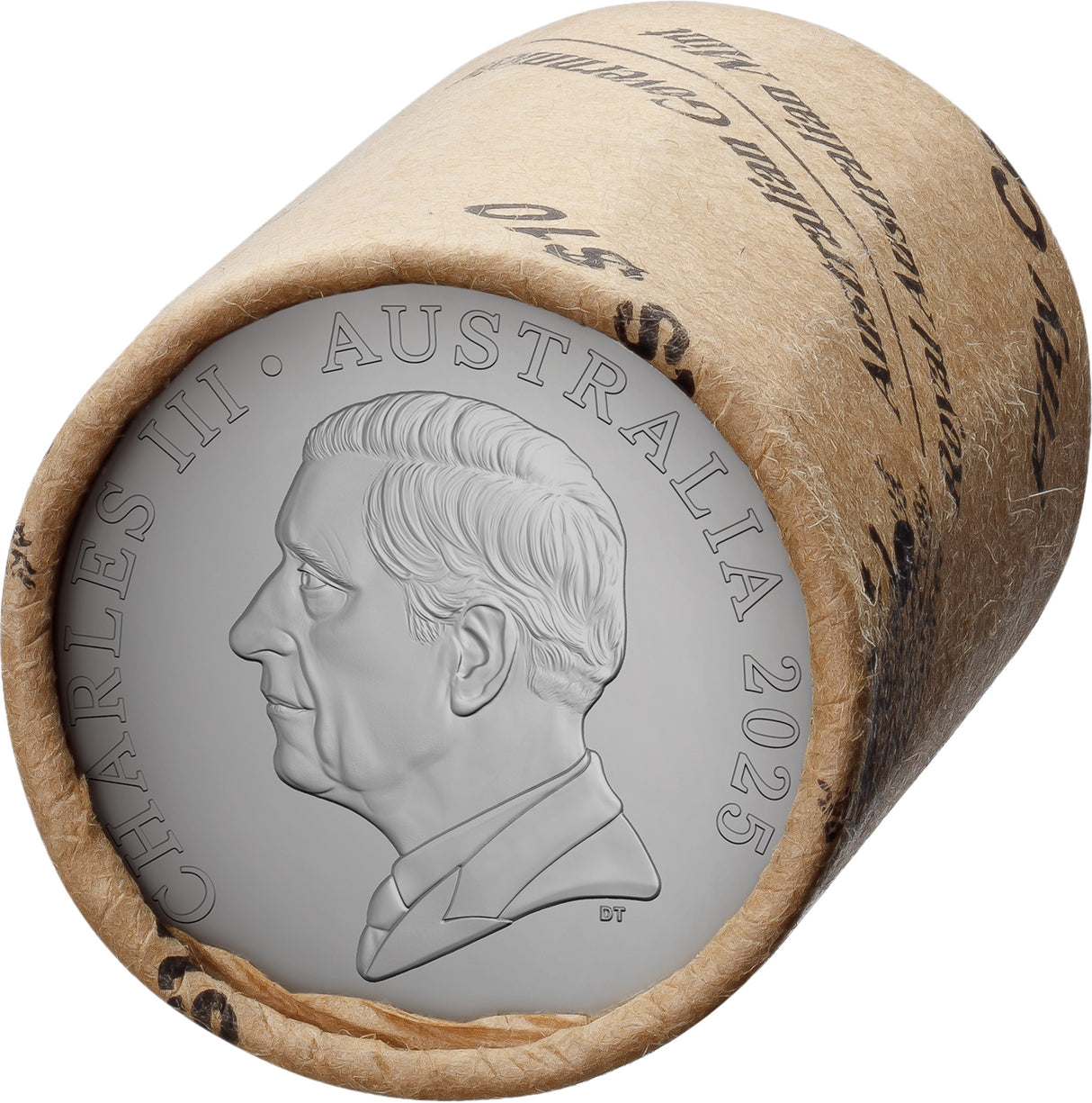 HM King Charles III 2025 50c Non-Premium Coin Roll (With Coin Tube)