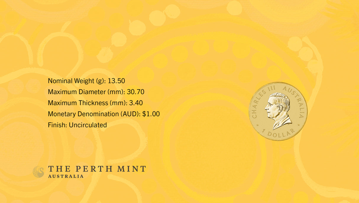 Ngana Nyitting – Yellow Emu 2025 $1 PNC (PM)