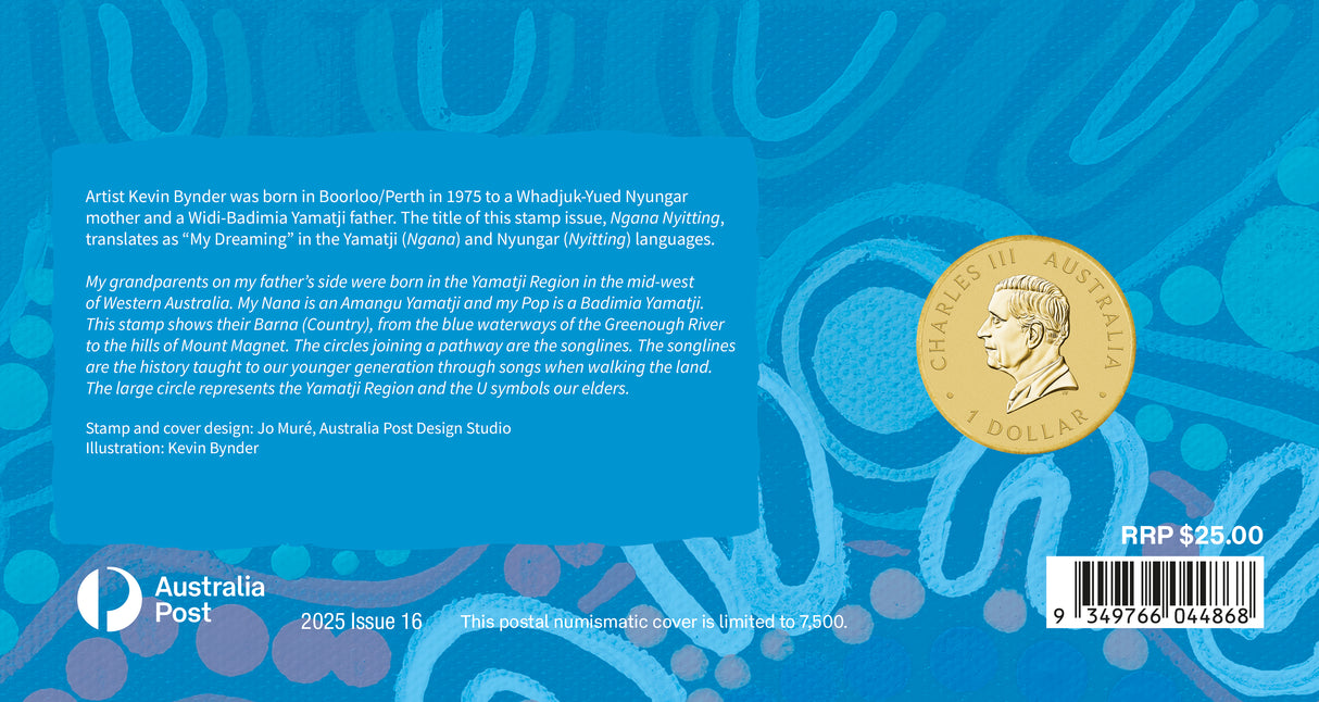 Ngana Nyitting – Blue River 2025 $1 PNC (PM)