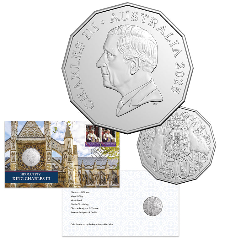 His Majesty King Charles III 2025 50c PNC (RAM)