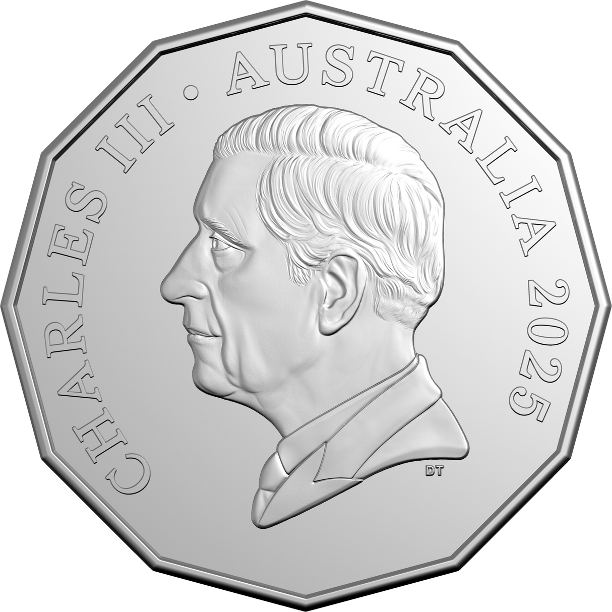 HM King Charles III 2025 50c Non-Premium Coin Roll (With Coin Tube)