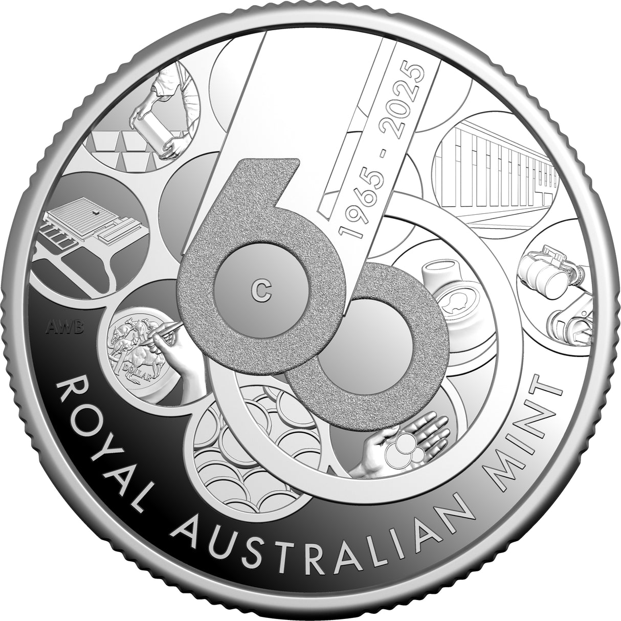 60 Years of the Royal Australian Mint - 2025 $1 'C' Mintmark Fine Silver Proof Coin
