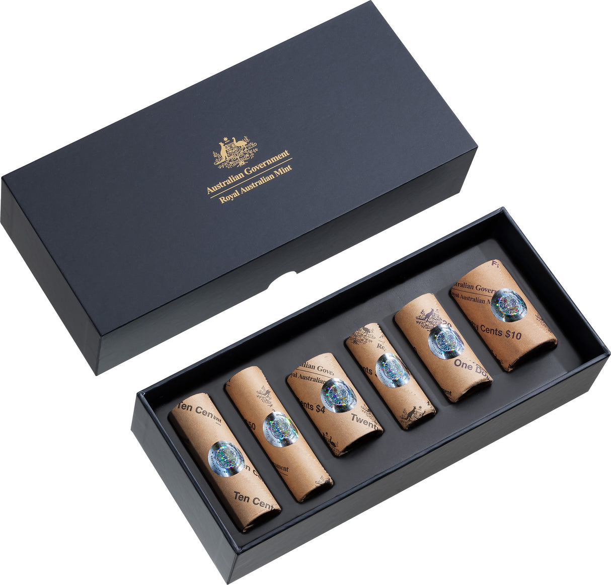 HM King Charles III 2025 Premium Coin Roll Set (5c, 10c, 20c, 50c, $1, $2)