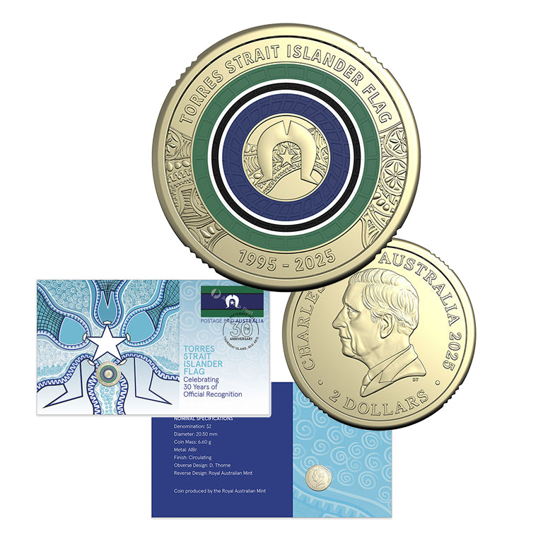 30th Anniversary of the Torres Strait Islander Flag 2025 Coloured $2 PNC (RAM)