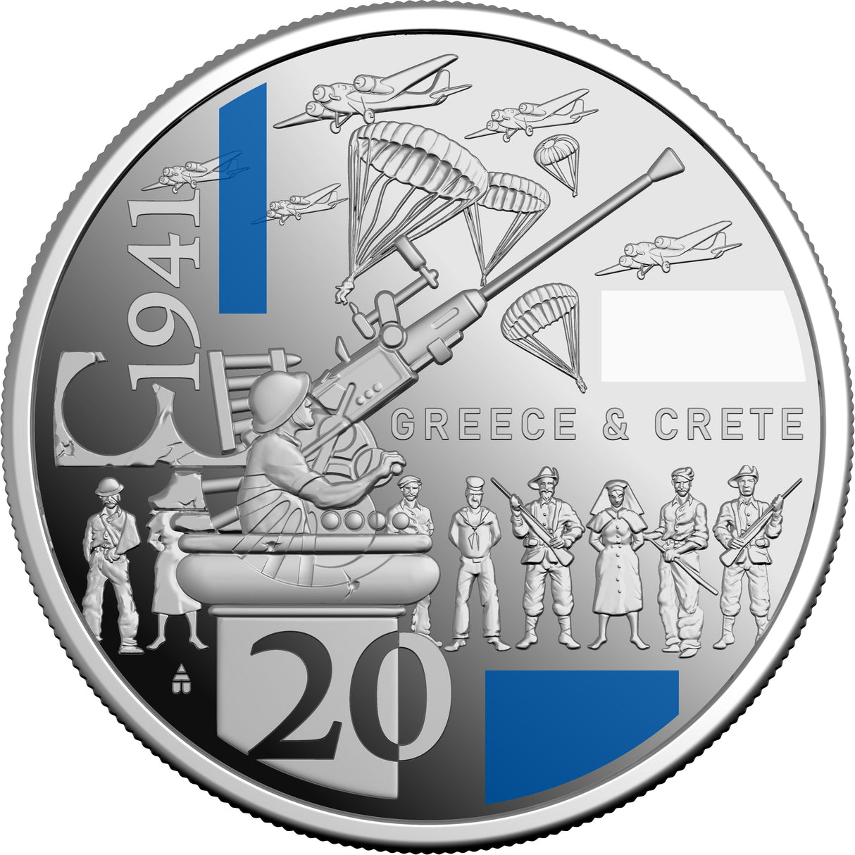 2026 20c 1941 Service Amid Strife Coloured Silver Proof 3 Coin Set