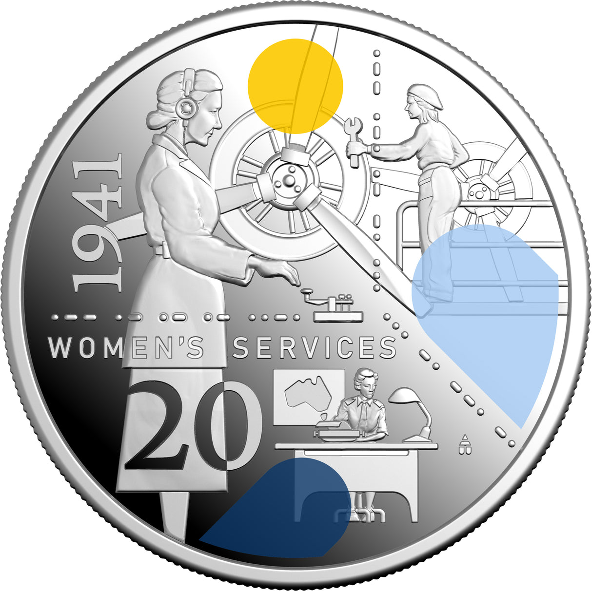 2026 20c 1941 Service Amid Strife Coloured Silver Proof 3 Coin Set