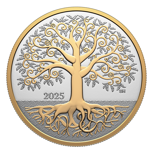2025 1/2oz Tree of Life Gold Plated Fine Silver Coin
