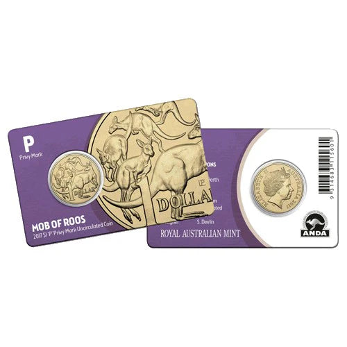 Mob of Roos - 2017 $1 P Privy Mark Unc Coin Card - ANDA Perth Money Expo 2017