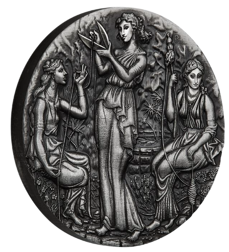 Fate - The Moirai 2025 2oz Silver Antiqued High Relief Coin