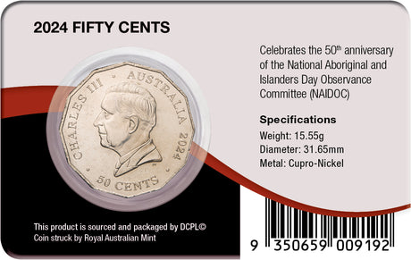 NAIDOC 50th Anniversary 2024 50c Cupro-Nickel Coin Pack