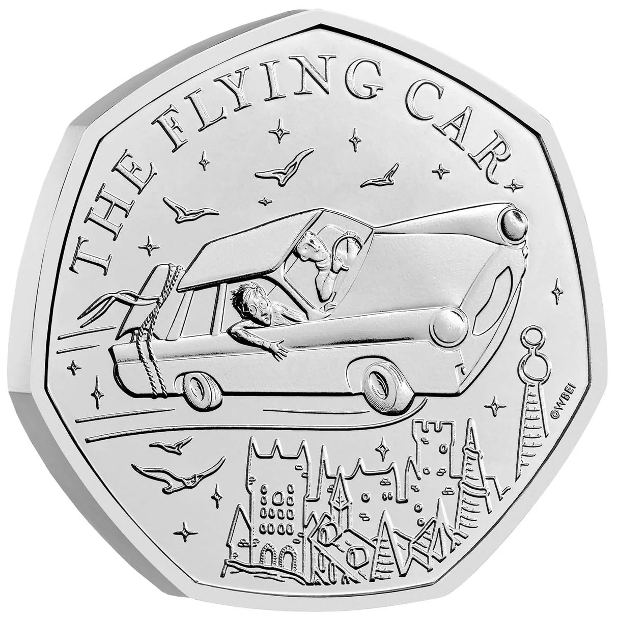 Great Britain Harry Potter Flying Car 2025 50p Cupro-Nickel Brilliant Uncirculated Coin