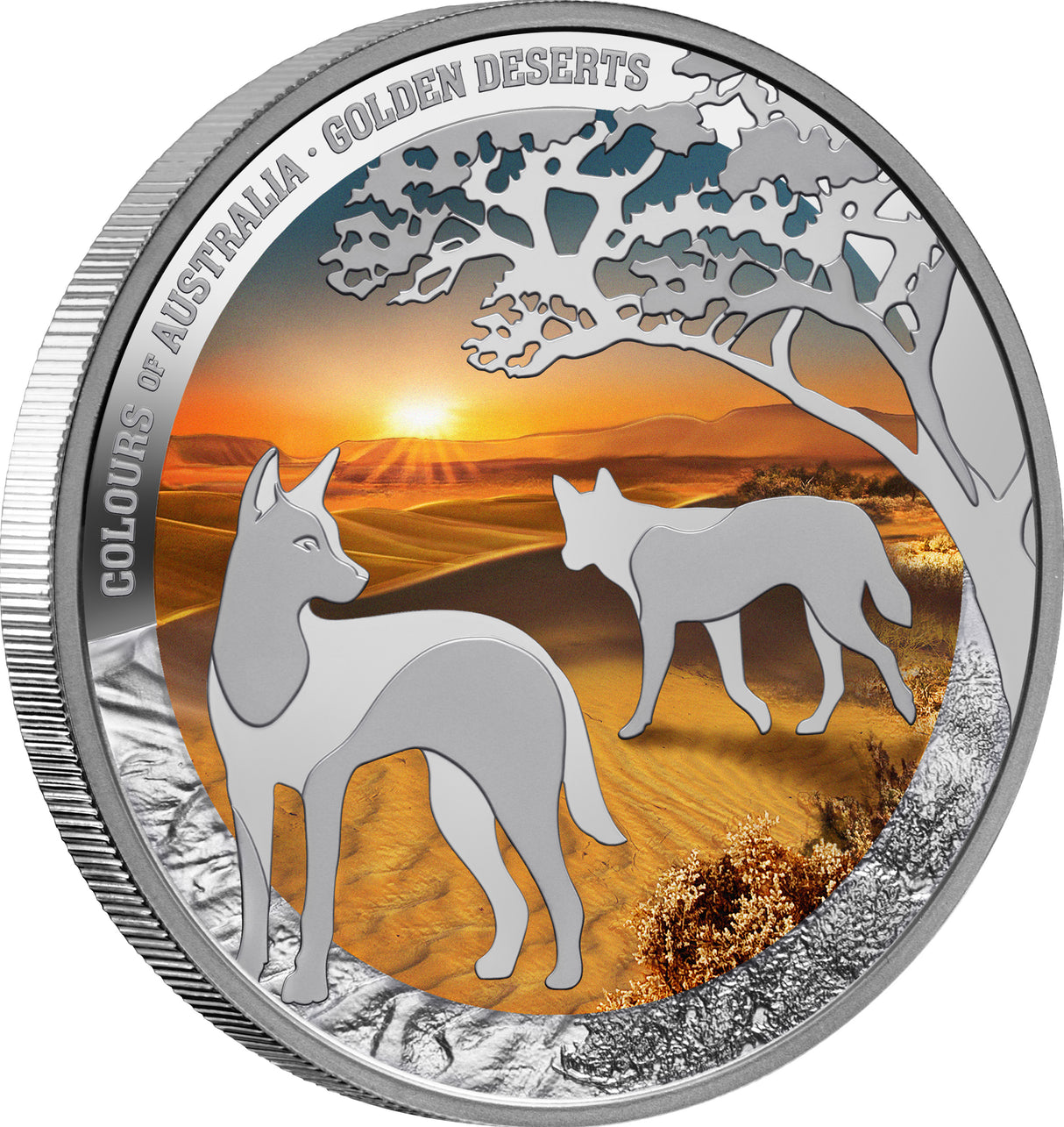 2026 1oz Colours of Australia Golden Deserts Coloured Silver Proof Coin