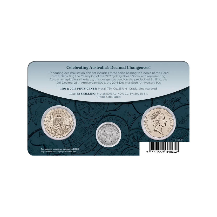 Decimal Changeover Anniversary Trio Coin Set