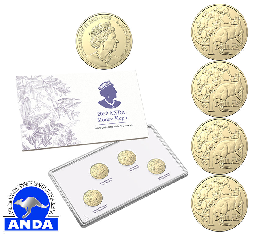 ANDA 2023 $1 4 Coin Privymark Set - 2023 Sydney Money Expo