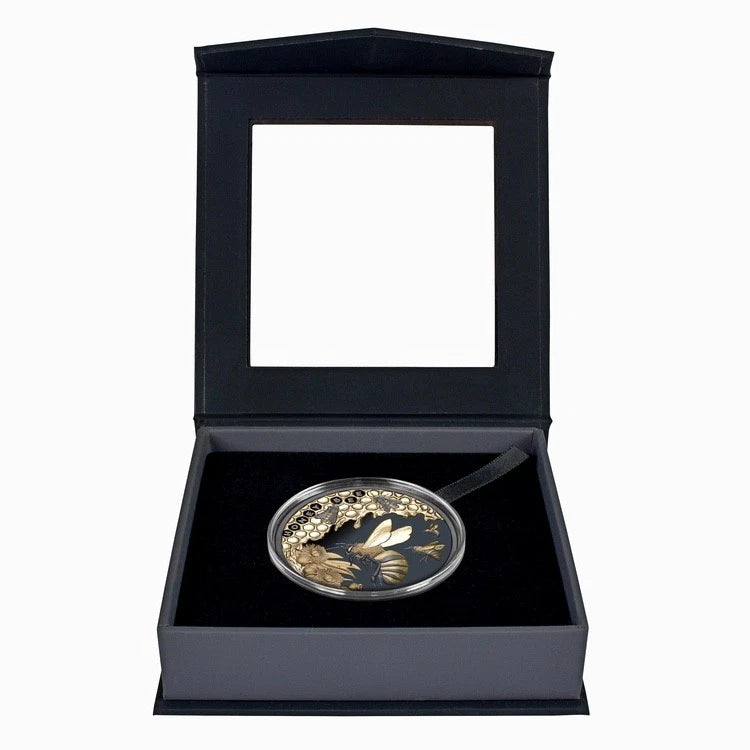 2025 $1 1oz Honey Bee Gilded Black Silver Proof Coin