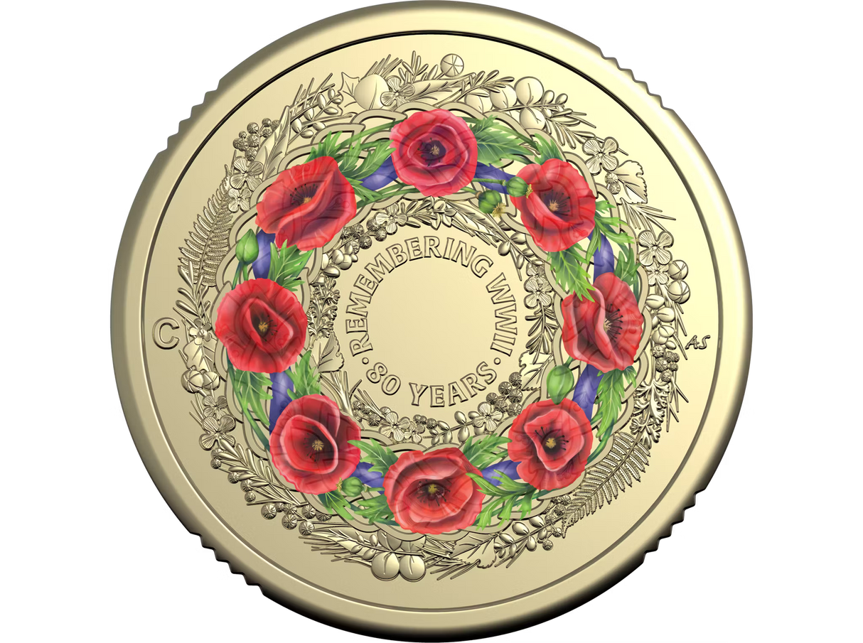 2025 $2 80 Years On Remembering the Second World War C Mintmark Coloured Uncirculated Coin in Card