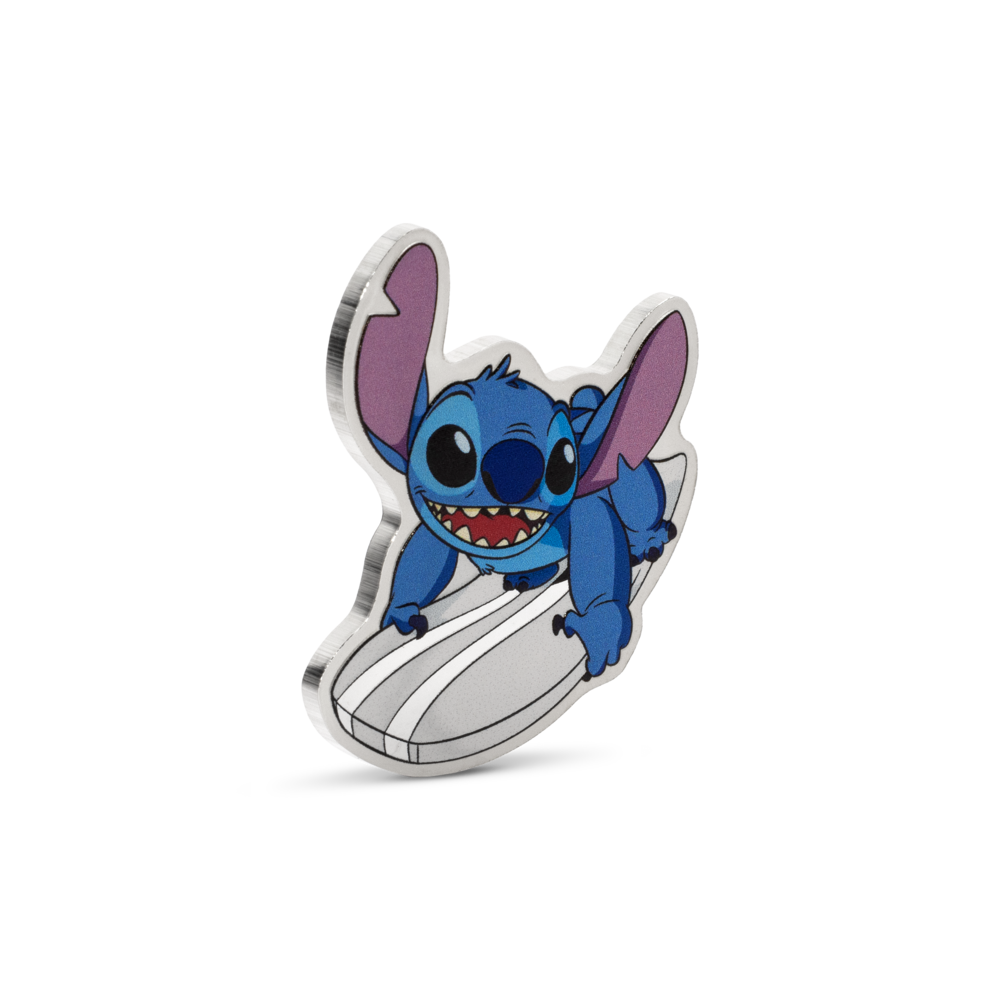 Disney Stitch - Surf's Up 2025 1oz Silver Coloured Coin
