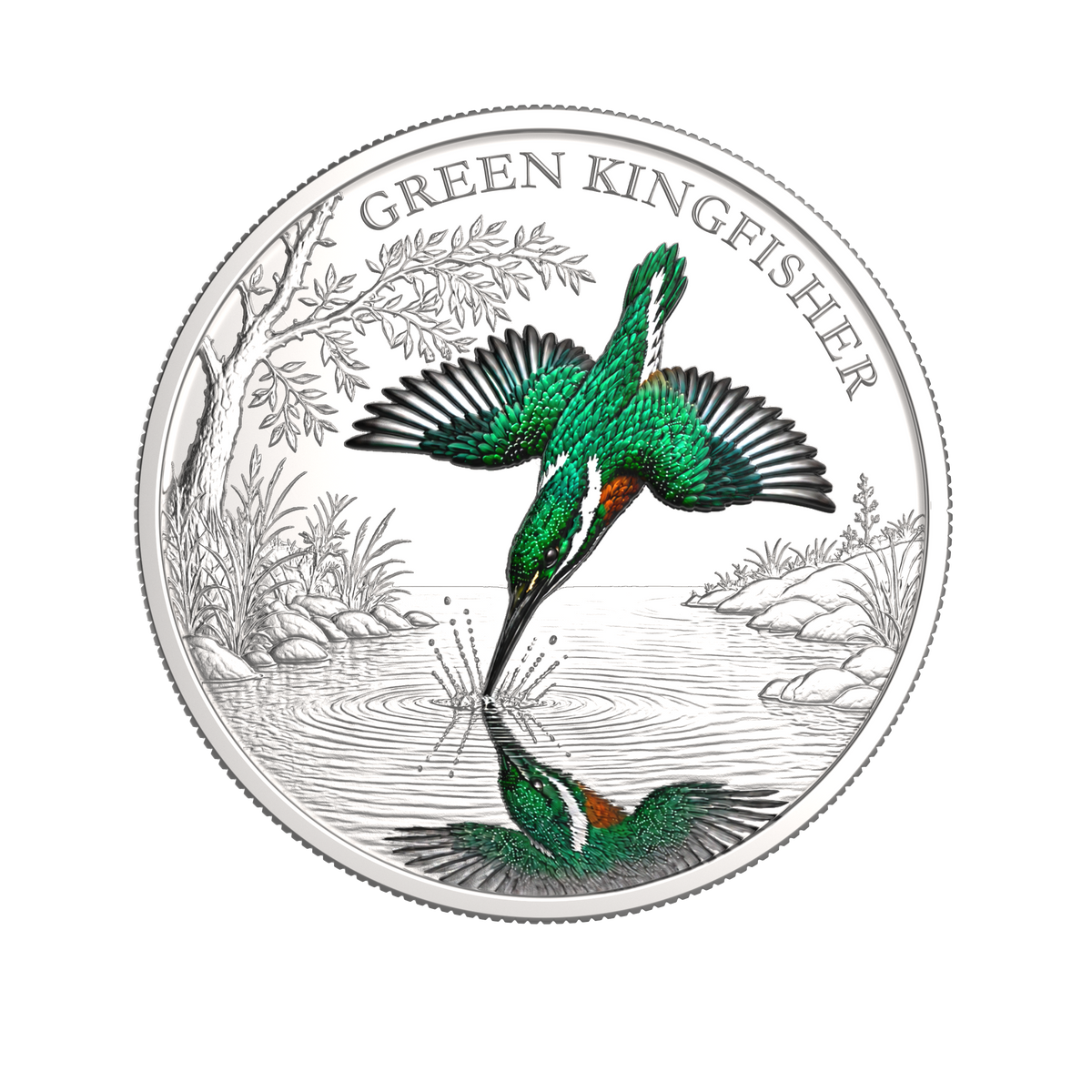 2026 1oz Green Kingfisher Coloured Silver Proof